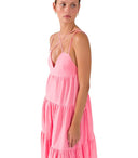 Weili Zheng Pink Long Linen Dress