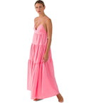 Weili Zheng Pink Long Linen Dress