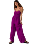 Weili Zheng Purple Chiffon Jumpsuit