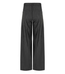 Pantalon de jambe large gris de sable blanc