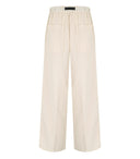 White Sand Carol Cream Ribbed Trousers