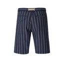 White Sand Kevin Blue Striped Bermuda Shorts