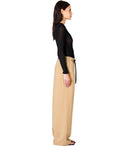 Arena blanca shirley beige pantalones de pierna ancha