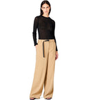 Arena blanca shirley beige pantalones de pierna ancha