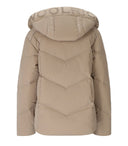 Woolrich Alsea Taupe Kurzer Kapuze -Down -Jacke