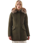 Woolrich Luxury Arctic Raccoon Military Green Parka