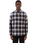 Woolrich Madras prüft braunes und blaues Hemd