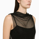 Philosophy Black Mesh Top With Rhinestones