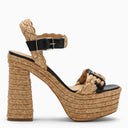 Castañer Beige/Black Jute Sandal - Balardi