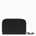 Ferragamo Vara Black Leather Zip Around Wallet With Bow