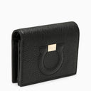 Ferragamo Small Black Leather Wallet With Logo
