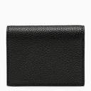 Ferragamo Small Black Leather Wallet With Logo