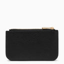 Ferragamo Black Leather Coin Purse With Gancini Logo