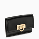 Porta della carta orizzontale in pelle nera Ferragamo