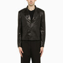 Ferragamo Black Single Breasted Leather Jacket - Balardi