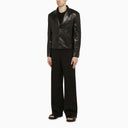 Ferragamo Black Single Breasted Leather Jacket - Balardi