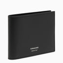Ferragamo Black Leather Wallet With Logo