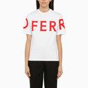 Ferragamo White Crew Neck T Shirt With Logo