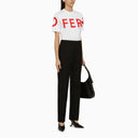 Ferragamo White Crew Neck T Shirt With Logo