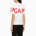 Ferragamo White Crew Neck T Shirt With Logo