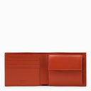 Ferragamo Terracotta Coloured Leather Bi Fold Wallet With Logo