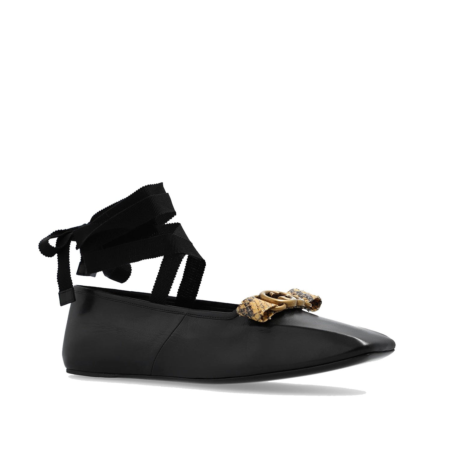 Gucci leather ballet flat shops with bow