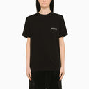 Rotate Birger Christensen Black Crew Neck T Shirt With Rhinestones - Balardi