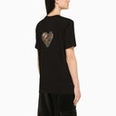 Rotate Birger Christensen Black Crew Neck T Shirt With Rhinestones - Balardi