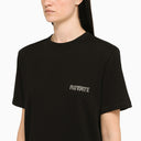 Rotate Birger Christensen Black Crew Neck T Shirt With Rhinestones - Balardi