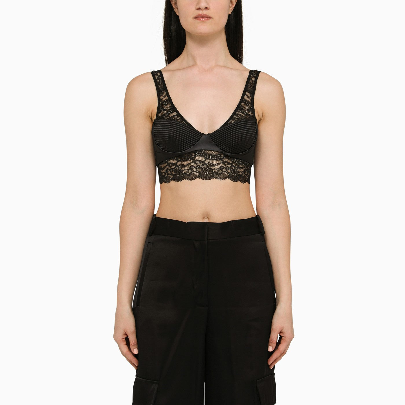 Versace Black Bra With Lace