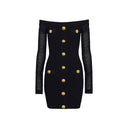 Balmain Off Shoulder Mini Dress