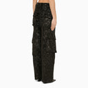 Rotate Birger Christensen Black Sequin Cargo Trousers