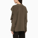 Victoria Beckham Dark Green Silk Blouse