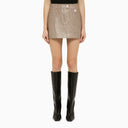 Courrèges Brown/Black Plaid Mini Skirt