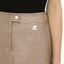 Courrèges Brown/Black Plaid Mini Skirt