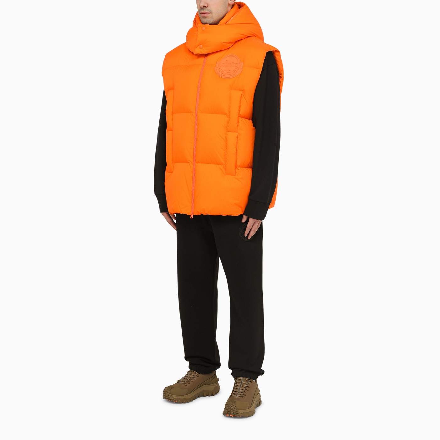 Unisex Orange Moncler Daunenjacke 2024 Weste Arme abnehmbar Größe 4