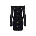 Balmain Off Shoulder Mini Dress