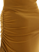 Norma Kamali Strapless Side Drape Dress
