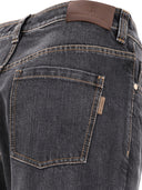 Brunello Cucinelli Baggy Jeans With Shiny Tab