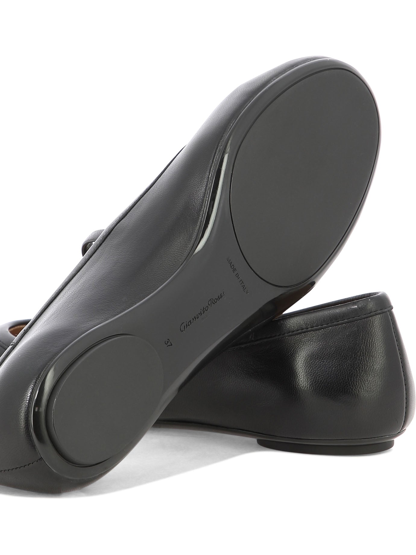 Gianvito Rossi Carla leather ballerina shoes - Black