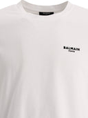 Balmain T Shirt With Flocked Balmain Paris Logo