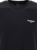 Balmain T Shirt With Flocked Balmain Paris Logo
