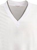Brunello Cucinelli Precious Neckline Ribbed T Shirt