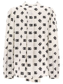 Dolce & Gabbana Charmeuse Shirt With All Over Dg Logo Print