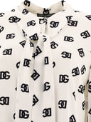 Dolce & Gabbana Charmeuse Shirt With All Over Dg Logo Print