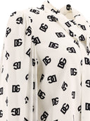 Dolce & Gabbana Charmeuse Shirt With All Over Dg Logo Print