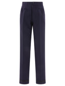 Maison Margiela Herringbone Wool Pleated Trousers