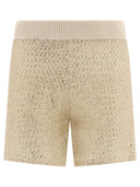 Peserico openwork lamè shorts