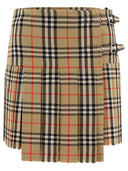 Burberry Pleated Check Wool Mini Kilt