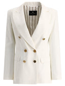 Etro Double Breasted Blazer In Slub Fabric